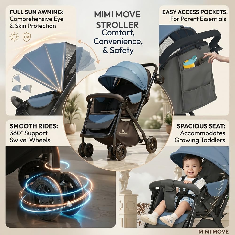 StarAndDaisy Foldable Baby Stroller - Lightweight & Portable -2