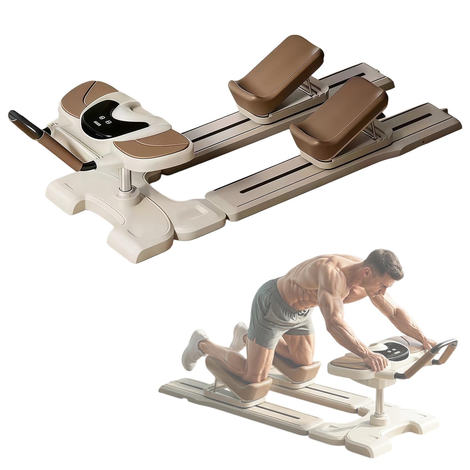 Trenażer kręgosłupa, Spine Twist and Stretch Trainer, 3-stopniowa regulacja wysokości, licznik LED, do pilatesu, do treningu mięśni brzucha, ujędrniania talii i rozciągania nóg, 100 kg