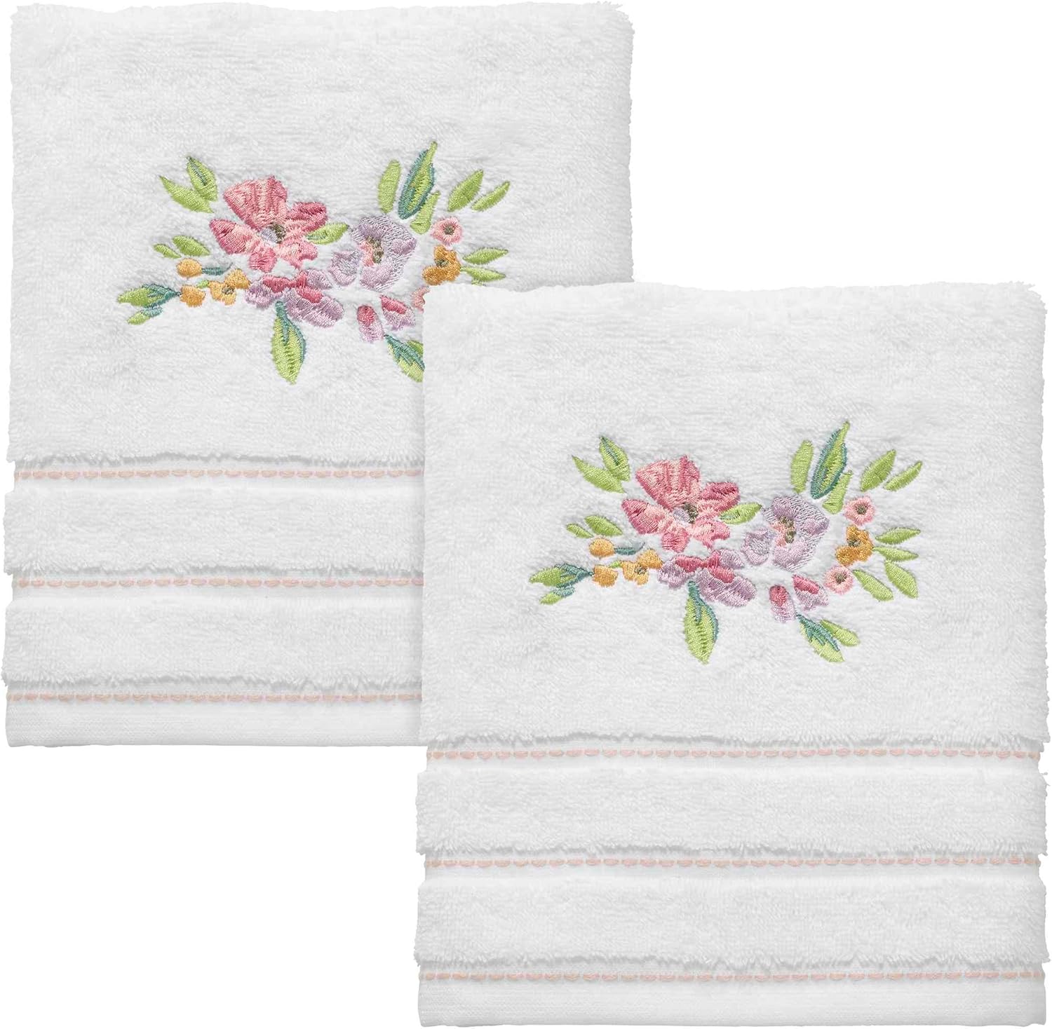 Izod - Bathroom Towel Set, 100% Soft and Absorbent Cotton Hand, Fingertip & Bath Towel, Floral Home Decor, Set of 3 (Catalina)