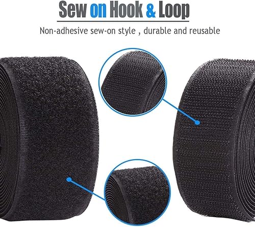 Miniatura 10 de Cinta de tela de nailon para coser de 6 pulgadas de ancho x 6.6 ft de largo, color negro