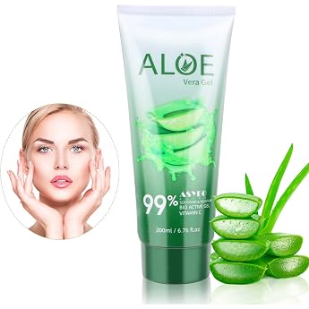 200ml Aloe Vera Gel - 99% Pure Organic Aloe Vera Moisturizer for Face and Body Natural Aloe Cream for Dry Skin Sunburn Acne