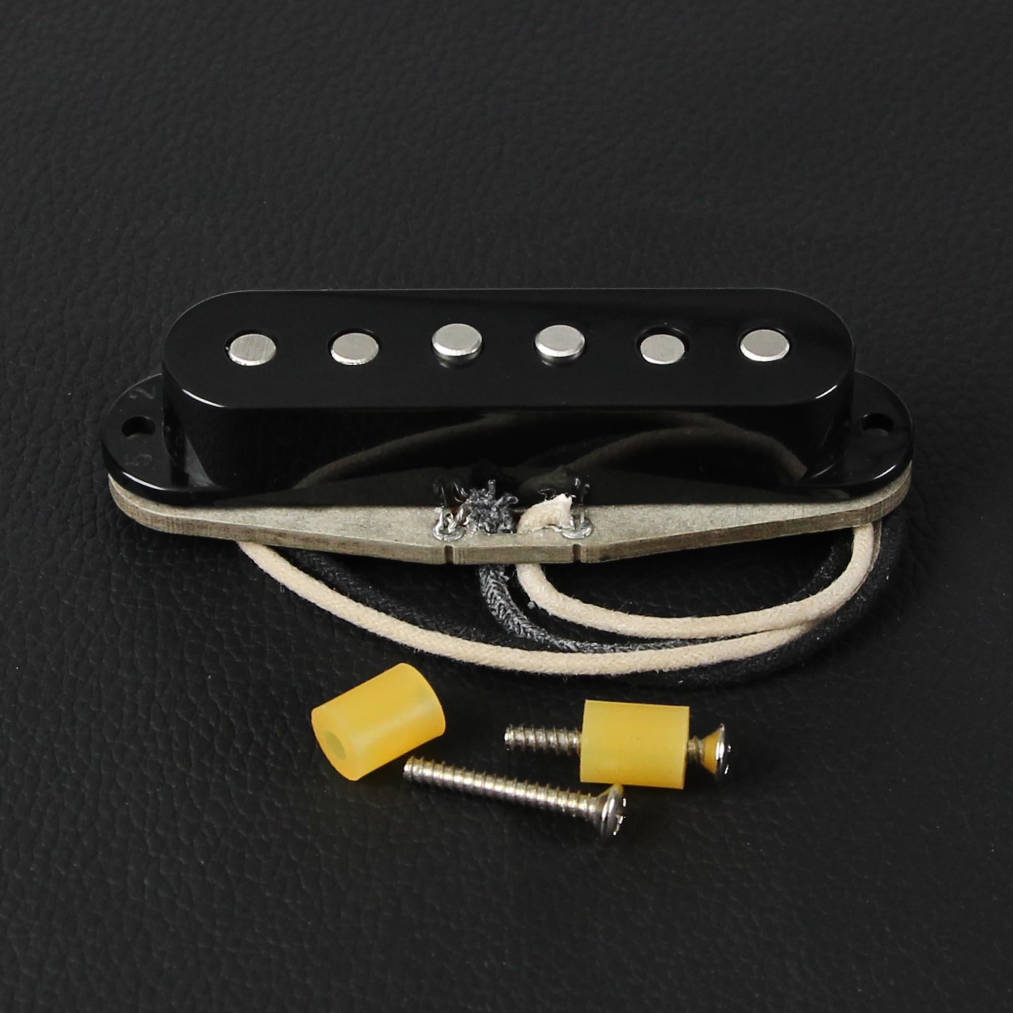 FLEOR Vintage Alnico 5 Micro central à bobine simple pour guitare électrique ST Noir