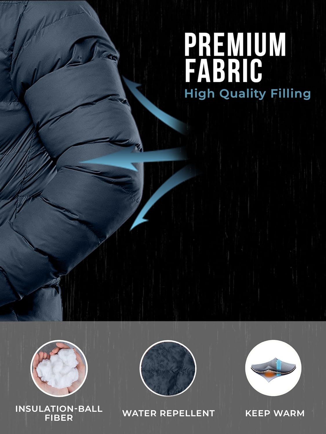 URBAN BUCK Packable Puffer Jacket for Men Lightweight Winter Duck Down Alternative Windproof & Water Repellent Hiking Jackets