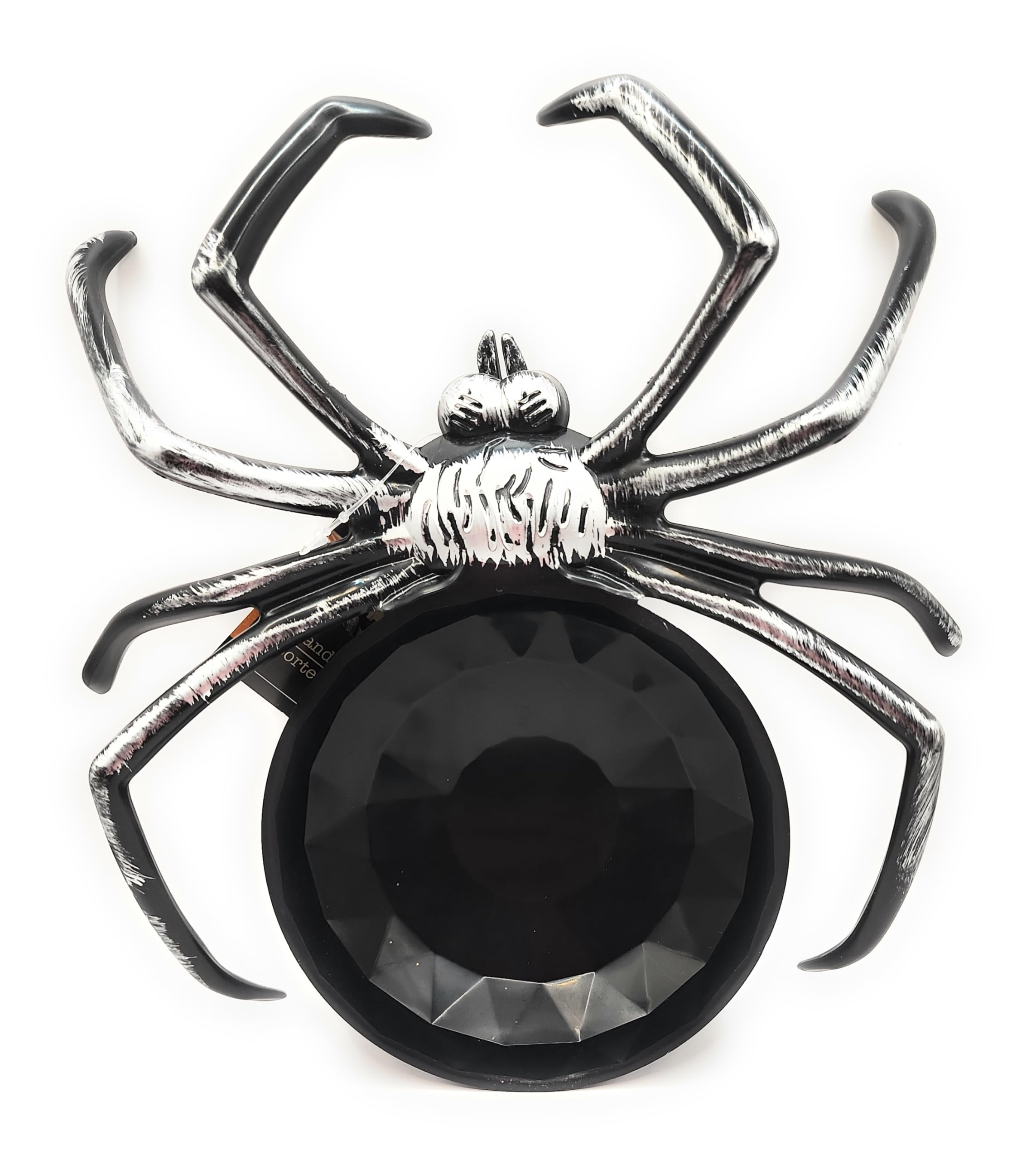 NB Black and Silver Plastic Spider Bowl Trick or Treating Candy Halloween