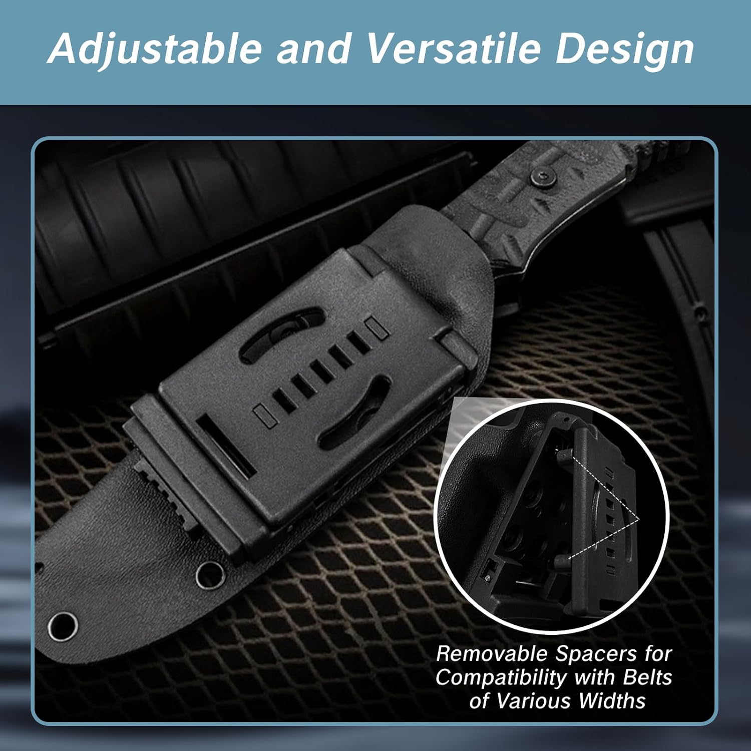 Knife Clip Belt Clip with Lock for Outdoor Camping Universal Tactical Holster Utility Clips EDC Sheath Tools with Hardware Buckle for Knives and Gear Clip Holsters for Carry Tech Lock Sheath