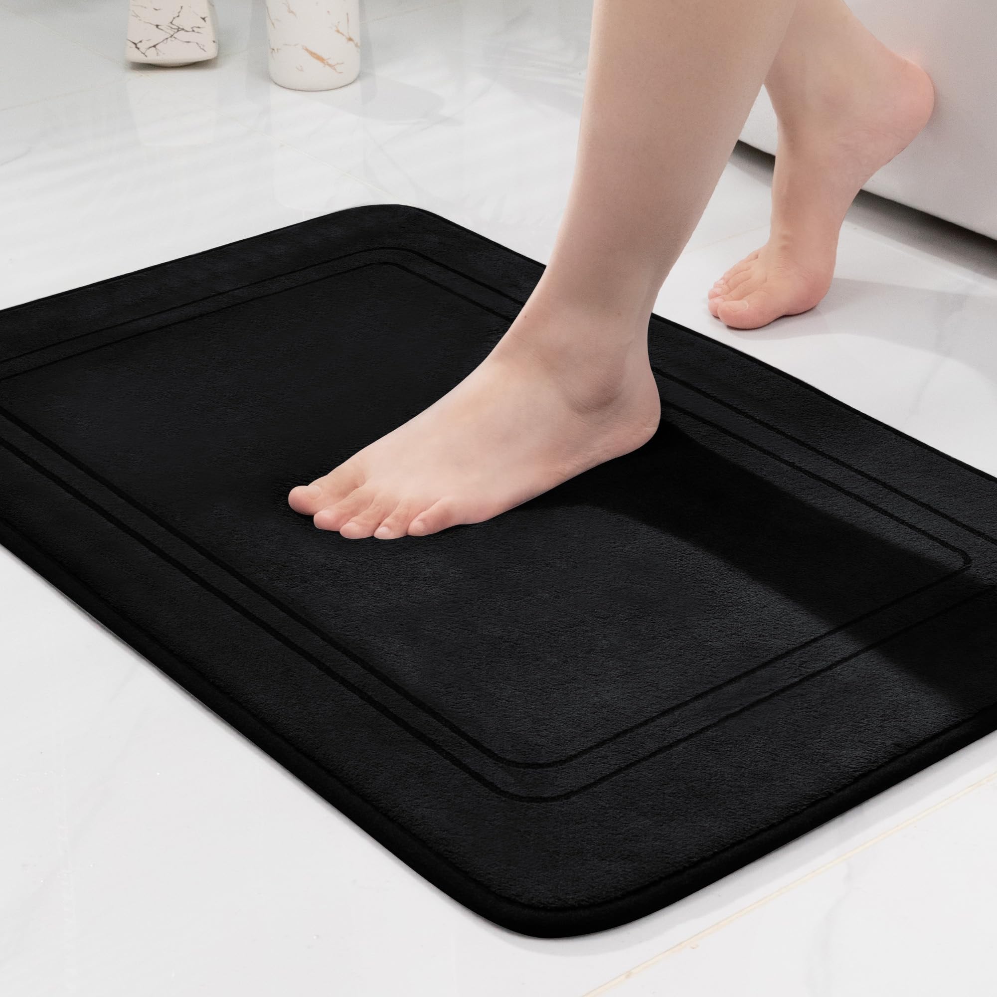 chakme Badematte rutschfest,Badezimmerteppich Weich Badteppich Saugfähige Badvorleger Duschvorleger Fussmatte für Badezimmer