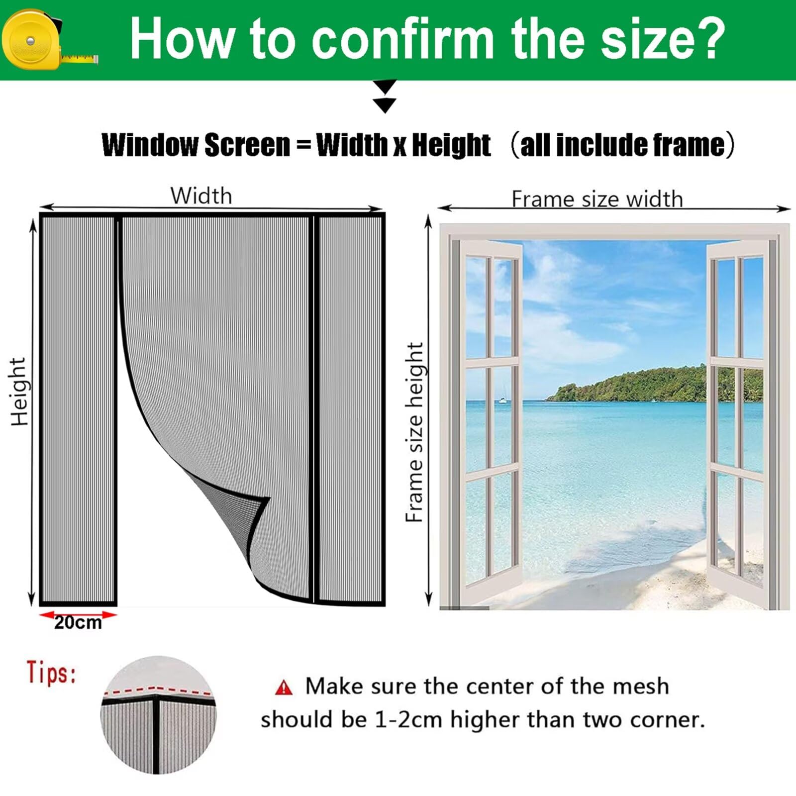 W175 x H190cm Fenster Fliegengitter Katzensicher | Katzengitter Ohne Bohren Kratzfest Stabil Für Alle Innen Fenster Dachfenster Balkontür Wohnung Weiß