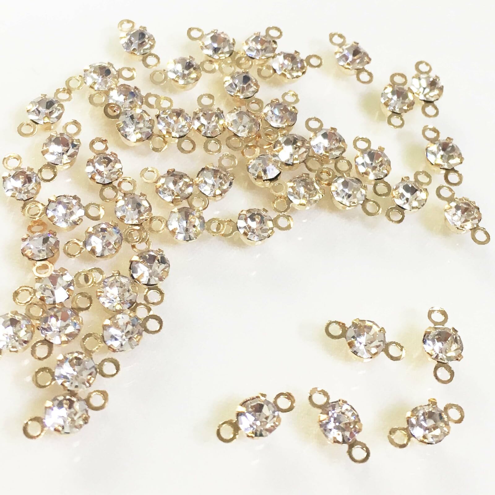 Amazon | ストアーズクラブ ラインストーンコネクター4mm クリスタル