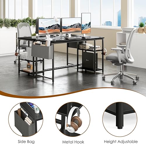 Miniatura 5 de OD005 - Escritorio para computadora, escritorio de oficina en casa de 55 pulgadas, escritorio pequeño y moderno para dormitorio, escritorio de