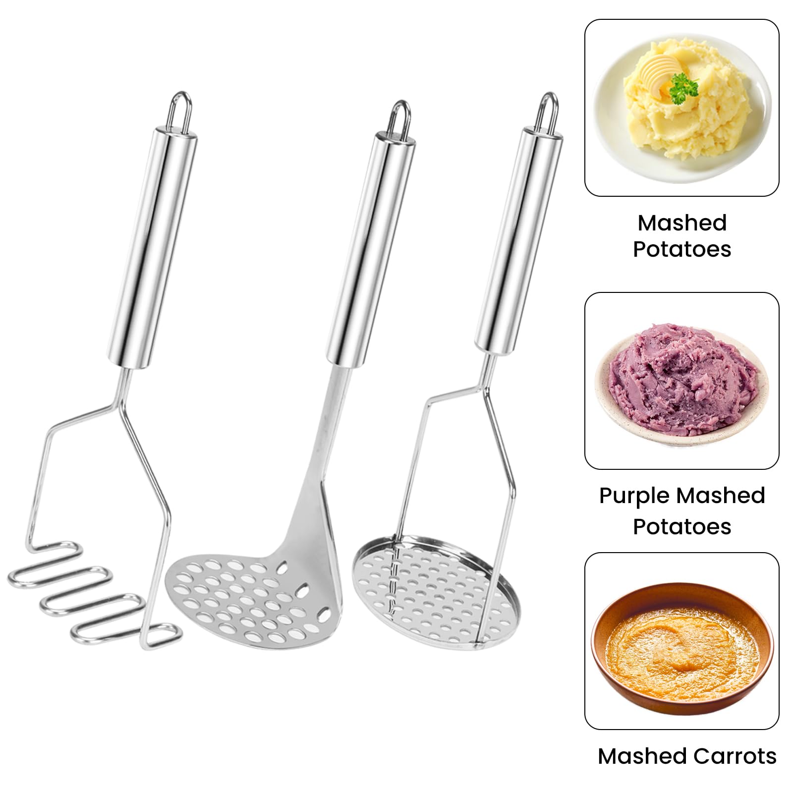 Schiacciapatate VirtuGro 2 Pezzi | Acciaio Inox Con Manico Legno | Per Purea, Marmellate E Verdure - Foto 10