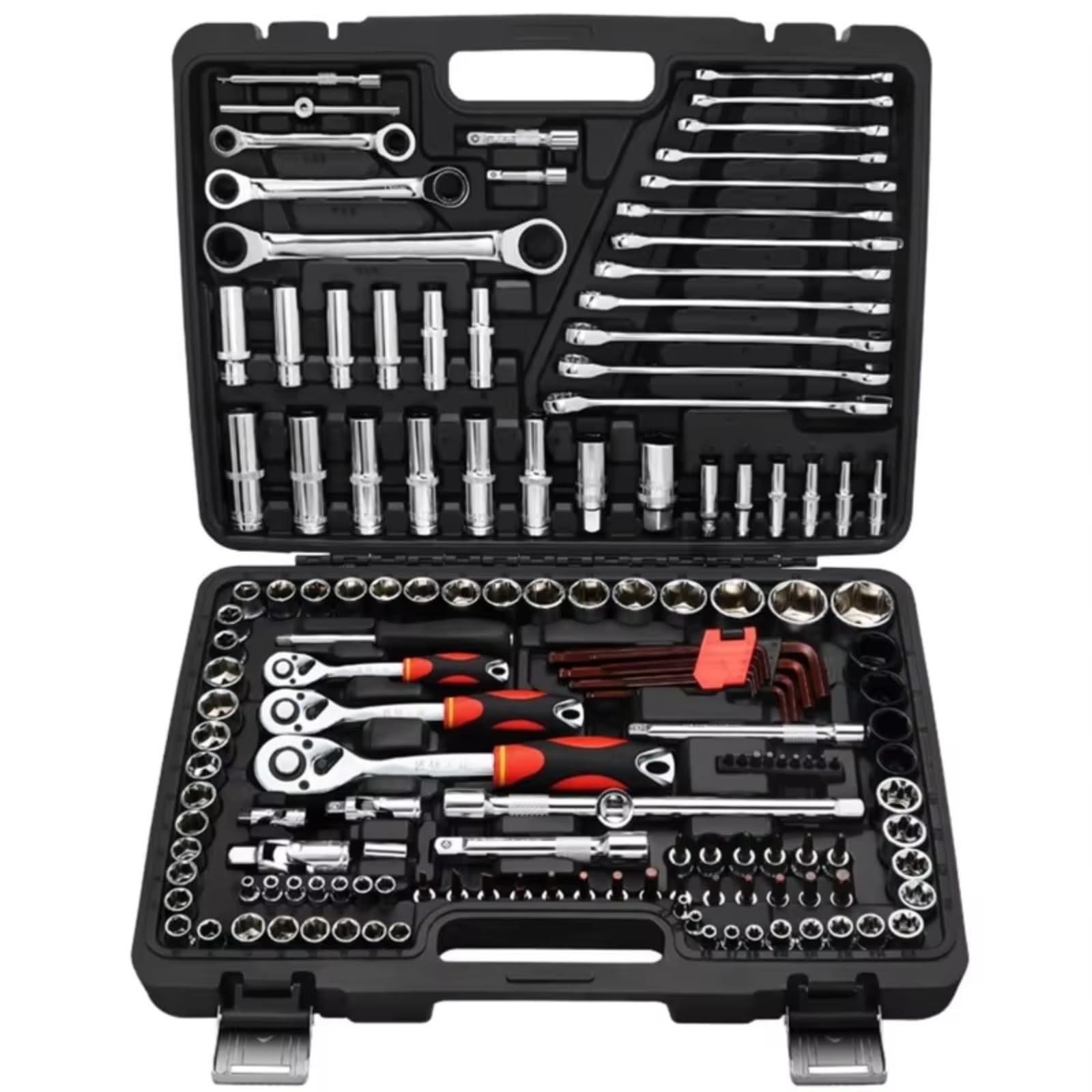 Maletín herramientas multiusos Juego Herramientas Llave Kit Reparación Automóviles Llave Hexagonal Juego Almacenamiento De Estuche Rígido Herramienta Y Estuche De Trinquete
