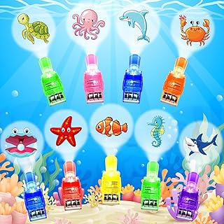 36PCS Finger Lights Under the Sea Party Favors Decorations, Birthday Goodie Bags Stuffers Summer Beach Party Favors for Kids Ocean Party Supplies Classroom Prizes Gifts Bulk Toy for Boys Girls