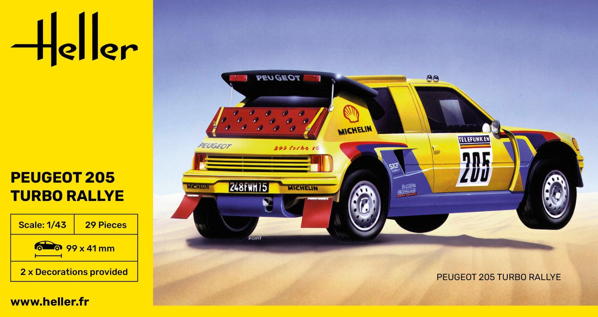 Heller 1:43 - Peugeot 205 Turbo Rally, Unpainted - Image 3