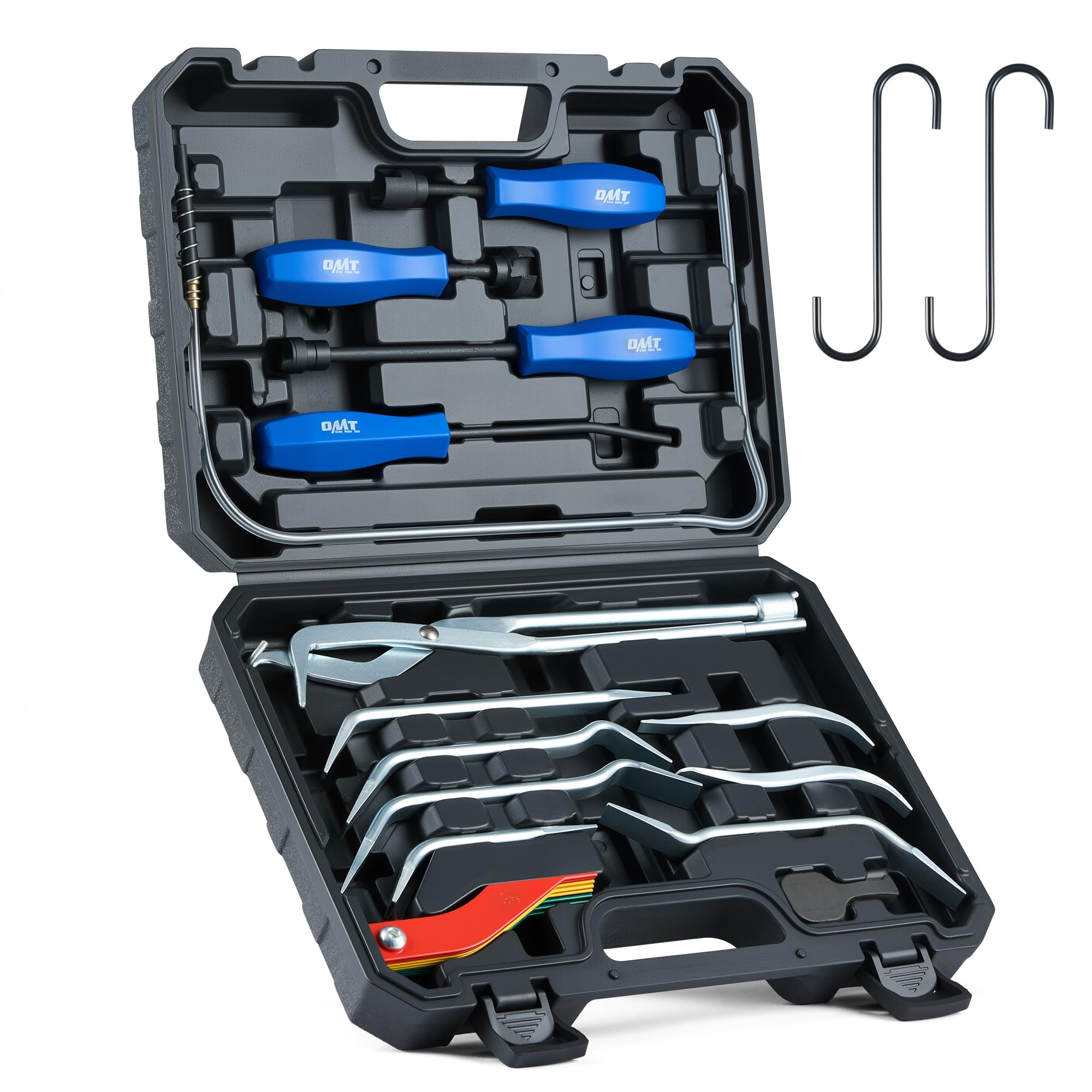 Orion Motor Tech 17pc Drum Brake Tool Kit, Drum Brake Adjustment Tool with Brake Spring Compressors Remover Installer Pliers Adjusting Spoons & Case, Compatible with Chevrolet Toyota Volkswagen Mazda