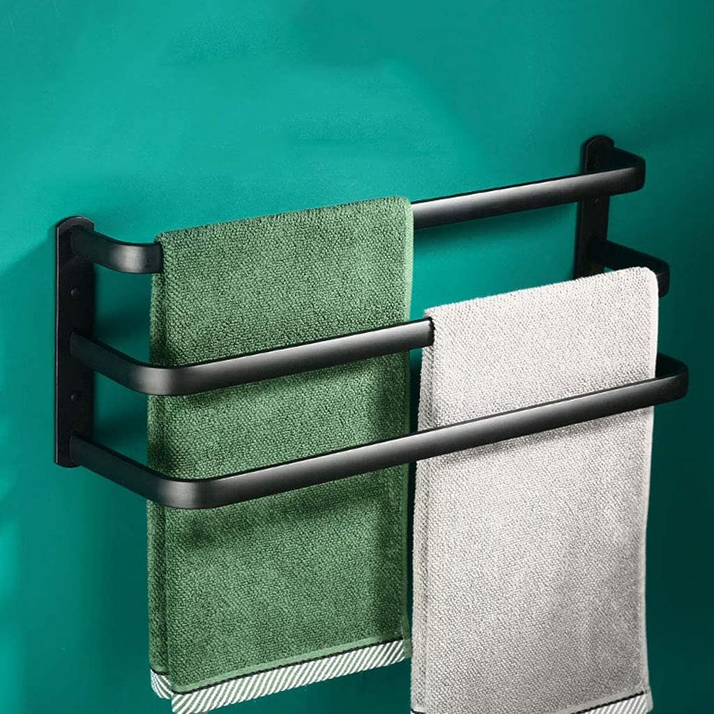 Porte-serviettes triple pour en finir avec le linge humide noir