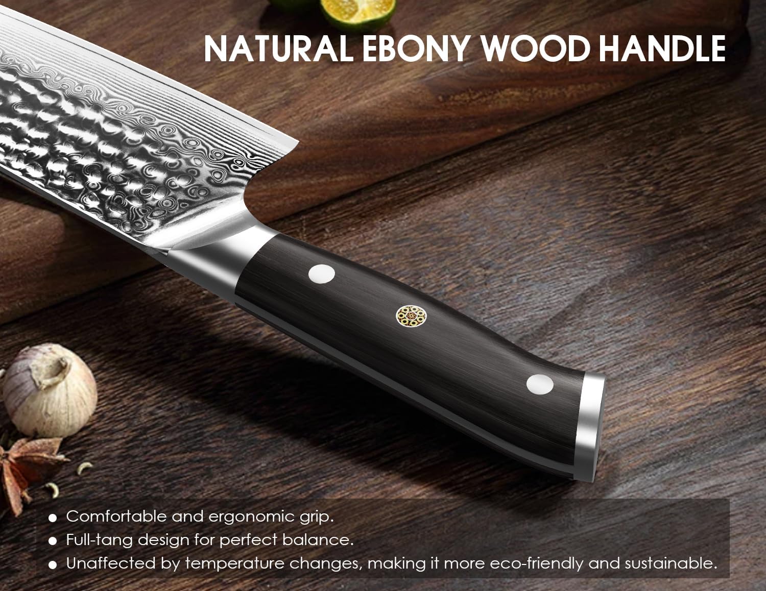 BRODARK Japanese Paring Knife, 5 inch Damascus Utility Knife, Ebony Wood — Amazon image 7