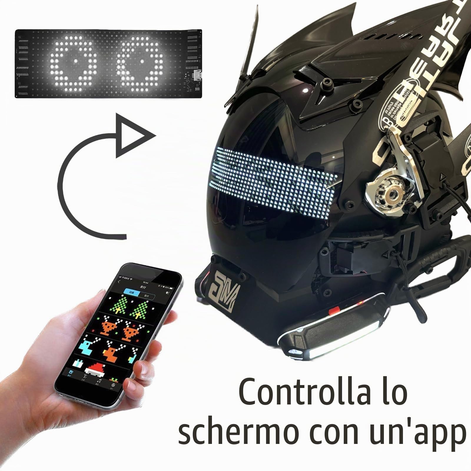 Maschera punk per adulti maschera cosplay Halloween regalo festa con LED lampeggianti maschera costume cool uomo casco