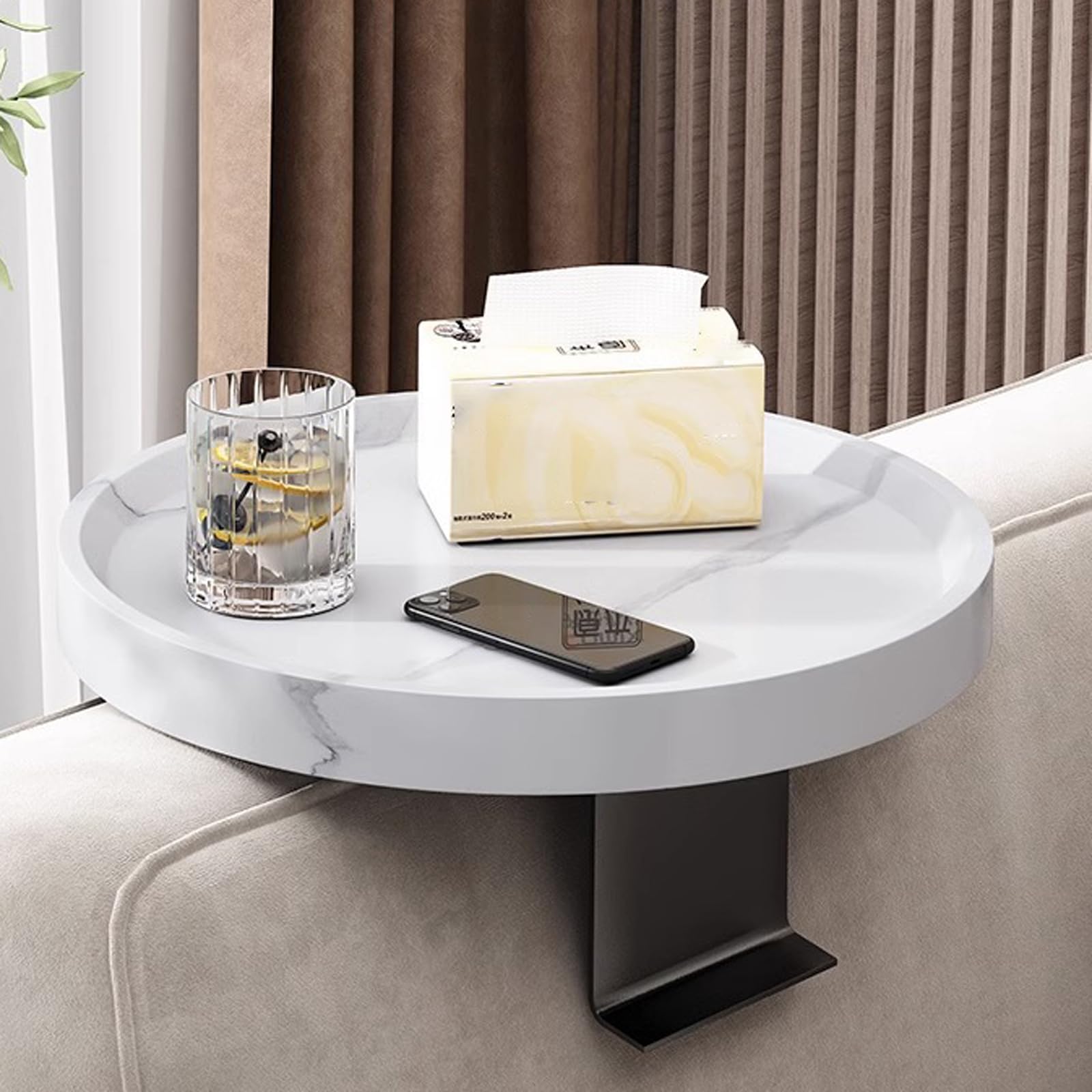 Bandeja ajustable para reposabrazos de sofá, antideslizante, de madera, para gamepads, teléfonos y revistas, impermeable, ahorro de espacio, accesorio perfecto para el hogar