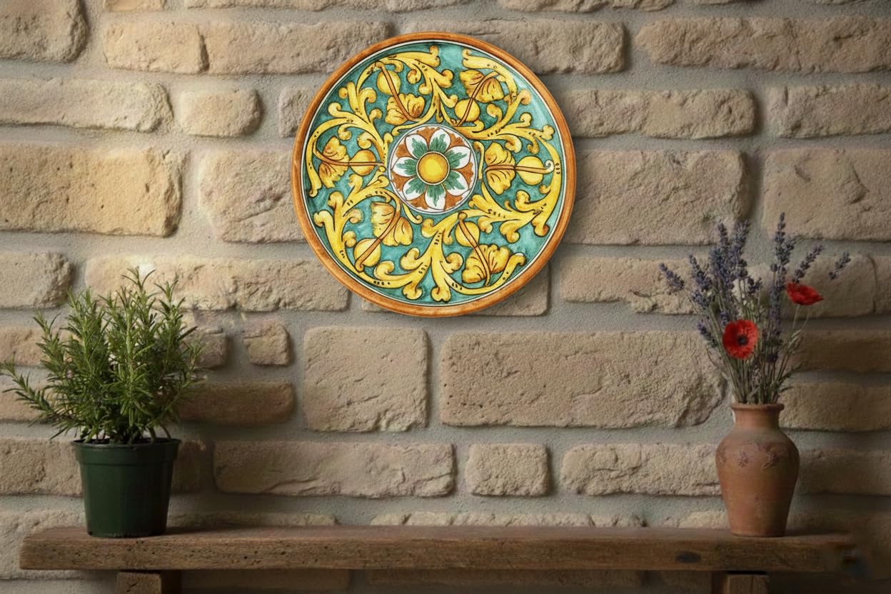 ILAB Piatto grande in ceramica decorata a mano da ceramisti siciliani di Santo Stefano di Camastra gianluca art 12