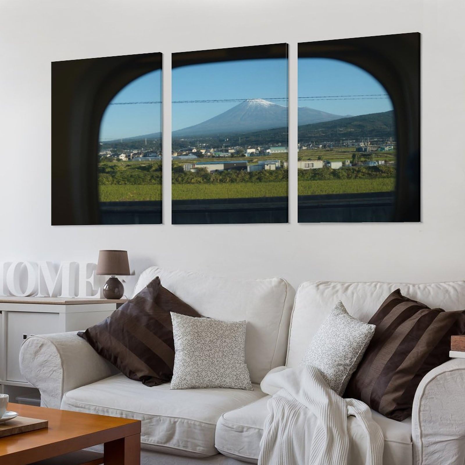 Amazon.co.jp: 3枚 車窓の外には富士山 絵画 インテリア ポスター 日本