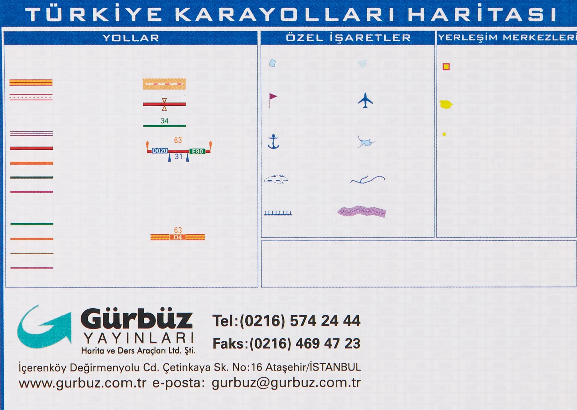 Gurbuz 22074 Turkiye Karayollari Haritasi 70 X 100 Cm Amazon Com Tr Ofis Ve Kirtasiye