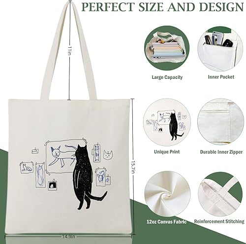 Miniatura 7 de Andeiltech Bolsa de lona para mujer, bolsa de viaje estética, bolsa de hombro reutilizable, regalo de cumpleaños para mamá