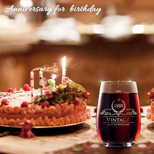 Miniatura 7 de Copa de vino y bebida de lujo hecha a mano 1980 44 para boda, aniversario, cumpleaños, vacaciones, regalo perfecto ideal para damas de honor, taza