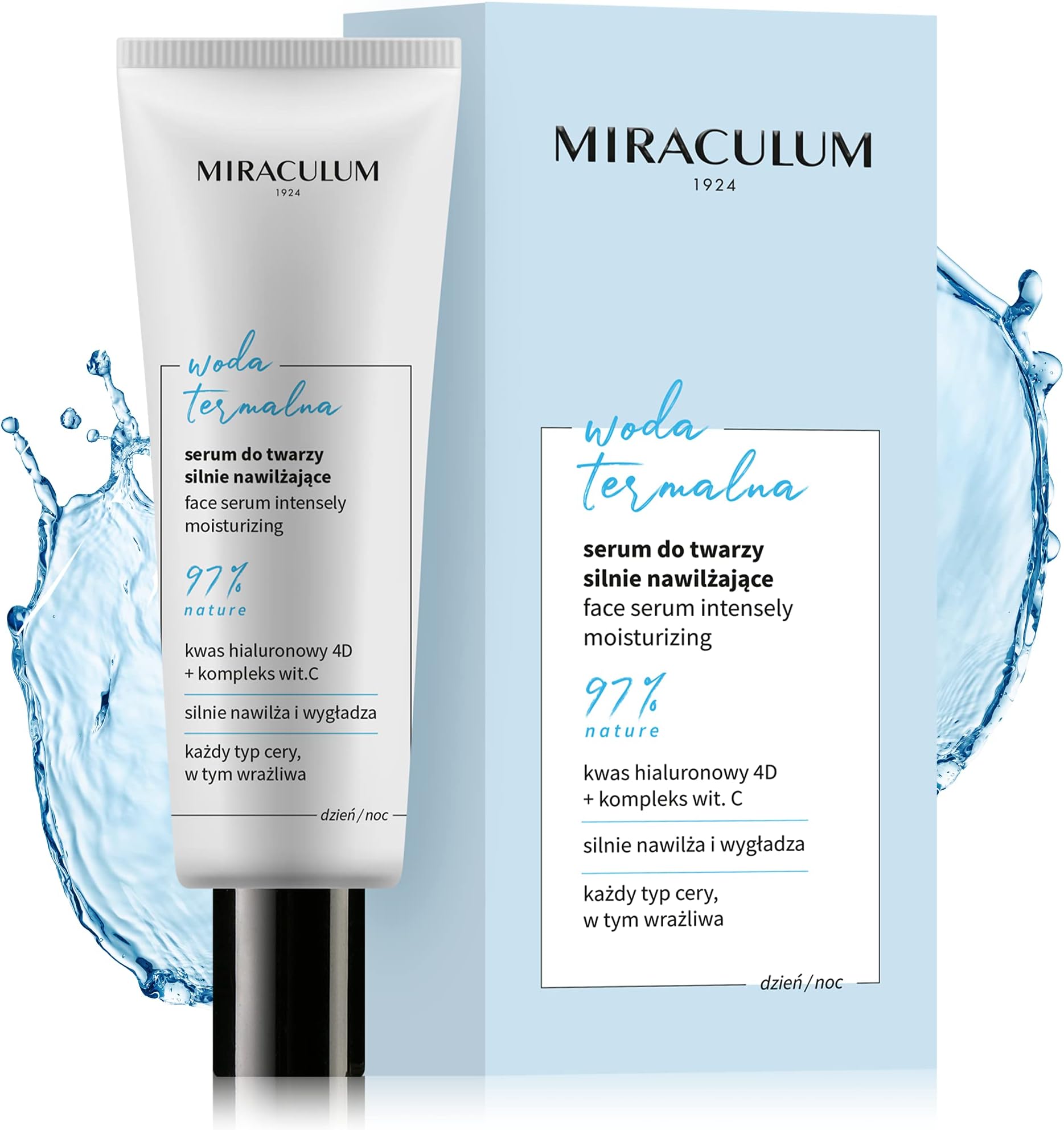 Miraculum Moisturising Face Serum – Hyaluronic Acid Face Serum with Thermal Water – Hyaluronic Moisturiser for Face – Moisturising Hyaluronic Face Serum – Vegan-Friendly Regenerating Serum - 30 ml