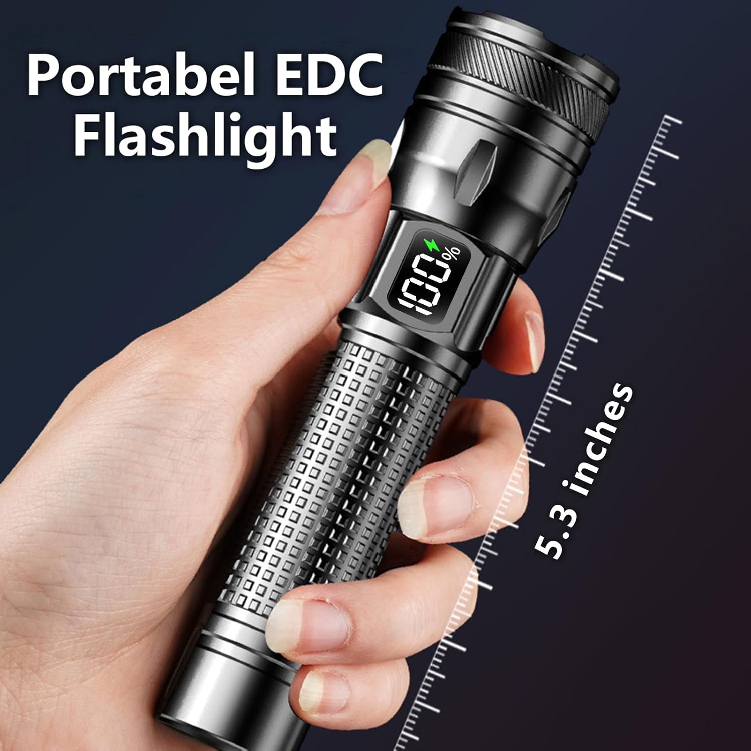 Rechargeable LED Flashlights with LCD Digital Power Display, Zoomable High Lumens Bright EDC Flashlight with USB C Charging Port for Home and Outdoor Emergency, Camping Essentials, Survival Gear - Image 7