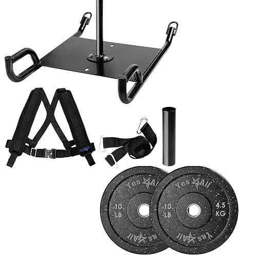 Yes4All Weighted Training Pull Sled with Vest, Steel Buckle, Fit
