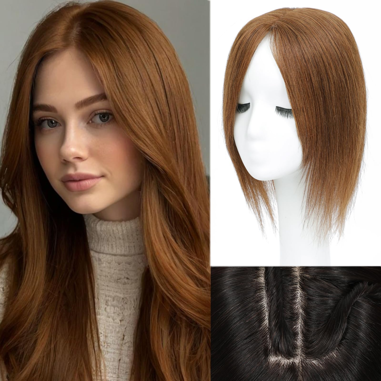Amazon.com : Rootoo Hair Toppers for Women Real Human Hair  display picture 1