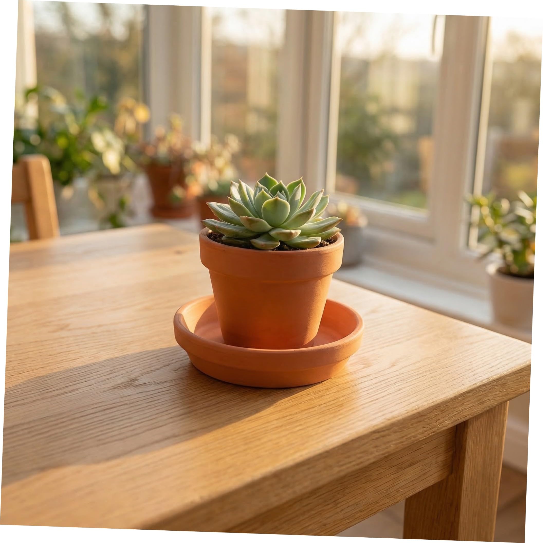 VALICLUD 12 Piezas Bandeja Redonda Platillo Estable de Terracota, Recoge Agua Diseño Fácil Limpieza, para Macetas de 4,5 Pulgadas para Plantas de Interior y Balcón