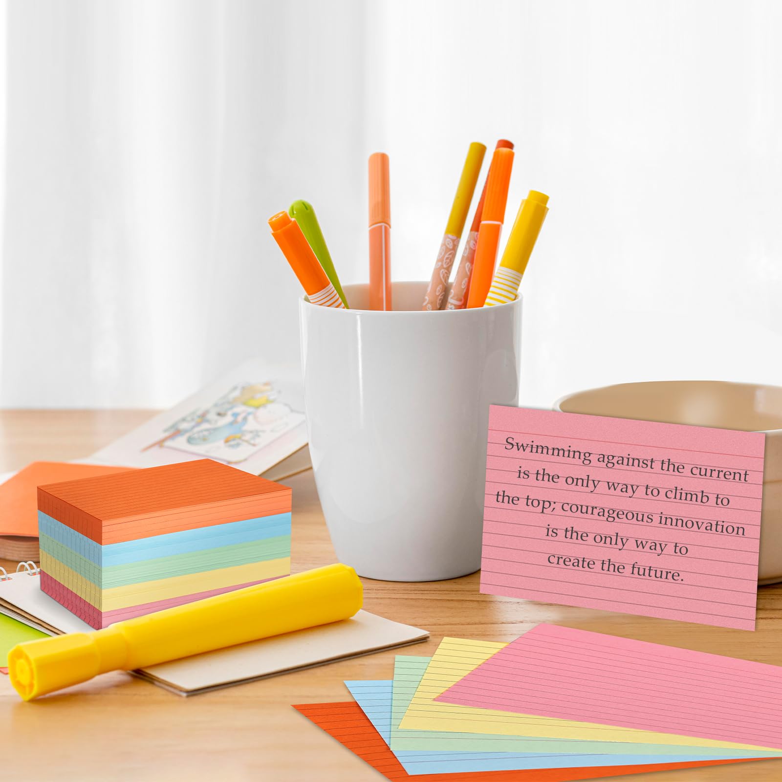 Pastel Color Note Cards 500-Pack – 6x4 Inch Ruled Index Cards In 5 ...