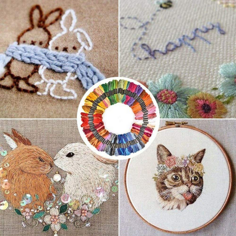 Stickgarn, Kreuzstichgarn, Baumwolle, Regenbogenfarben, Stickgarn, Farbpaletten, Armbänder, 8 m, Bastelgarn, gemischte Farben, Stickgarn für Freundschaftsarmbänder, DIY-Faden
