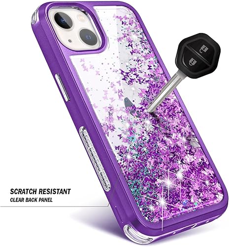 Miniatura 4 de Funda magnética para iPhone 13 compatible con MagSafe protector de pantalla integrado cordón de correa de muñeca de diamante, bonita funda líquida