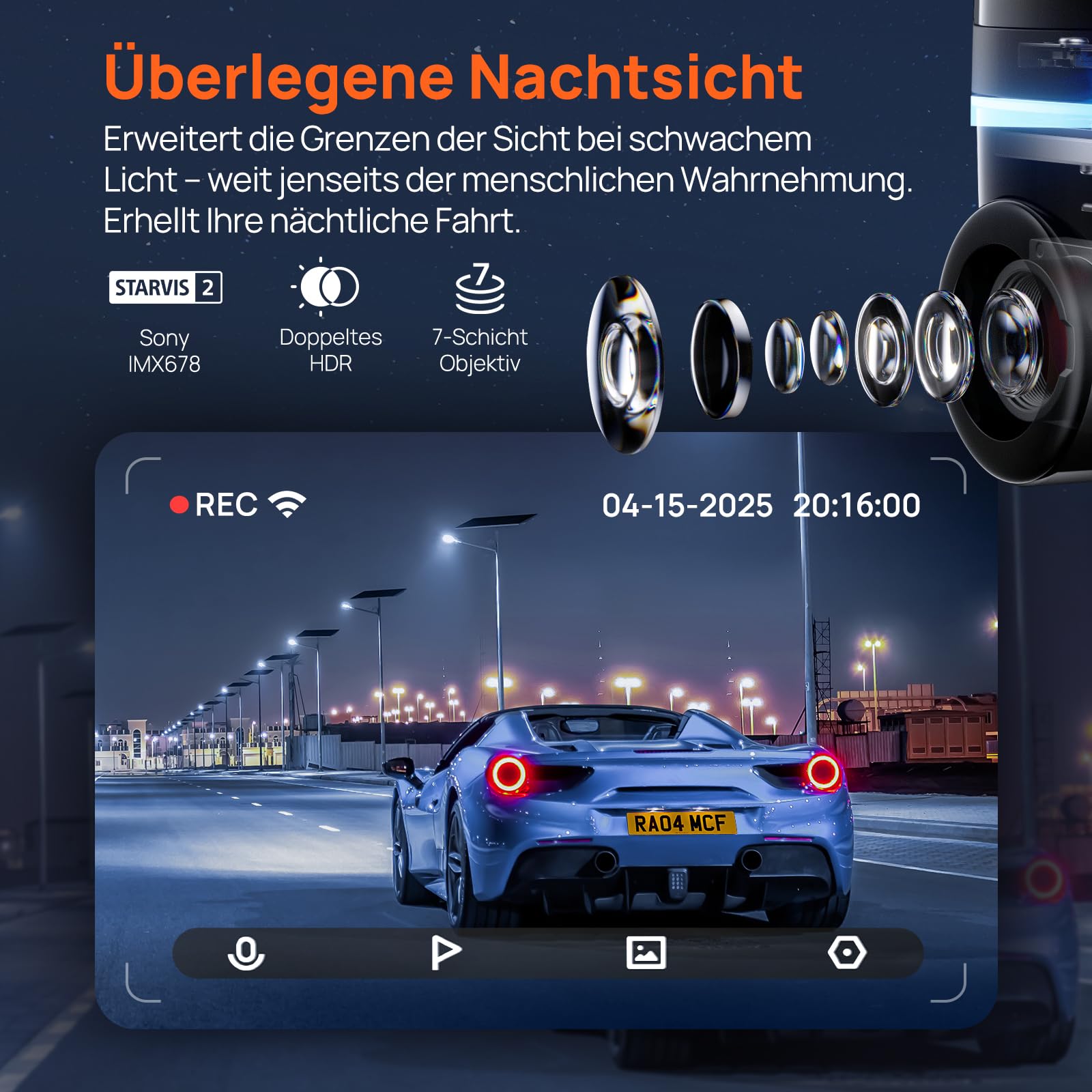 70mai Dash Cam 4K Omni, 4K+1080P Dashcam Auto 360 Grad Vorne und Hinten mit Dual STARVIS 2 HDR, 4G LTE, AI-Bewegungserkennung, Nachtsicht, GPS 5GHz WiFi 6, 24H Parkmodus, App-Steuerung, 128GB SD-Karte