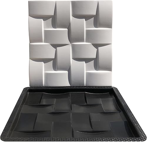 Xmoldes Molde de plástico ABS 3D paneles de pared de yeso (yeso) y hormigón de 19.7 x 19.7 pulgadas DIY - Tensado