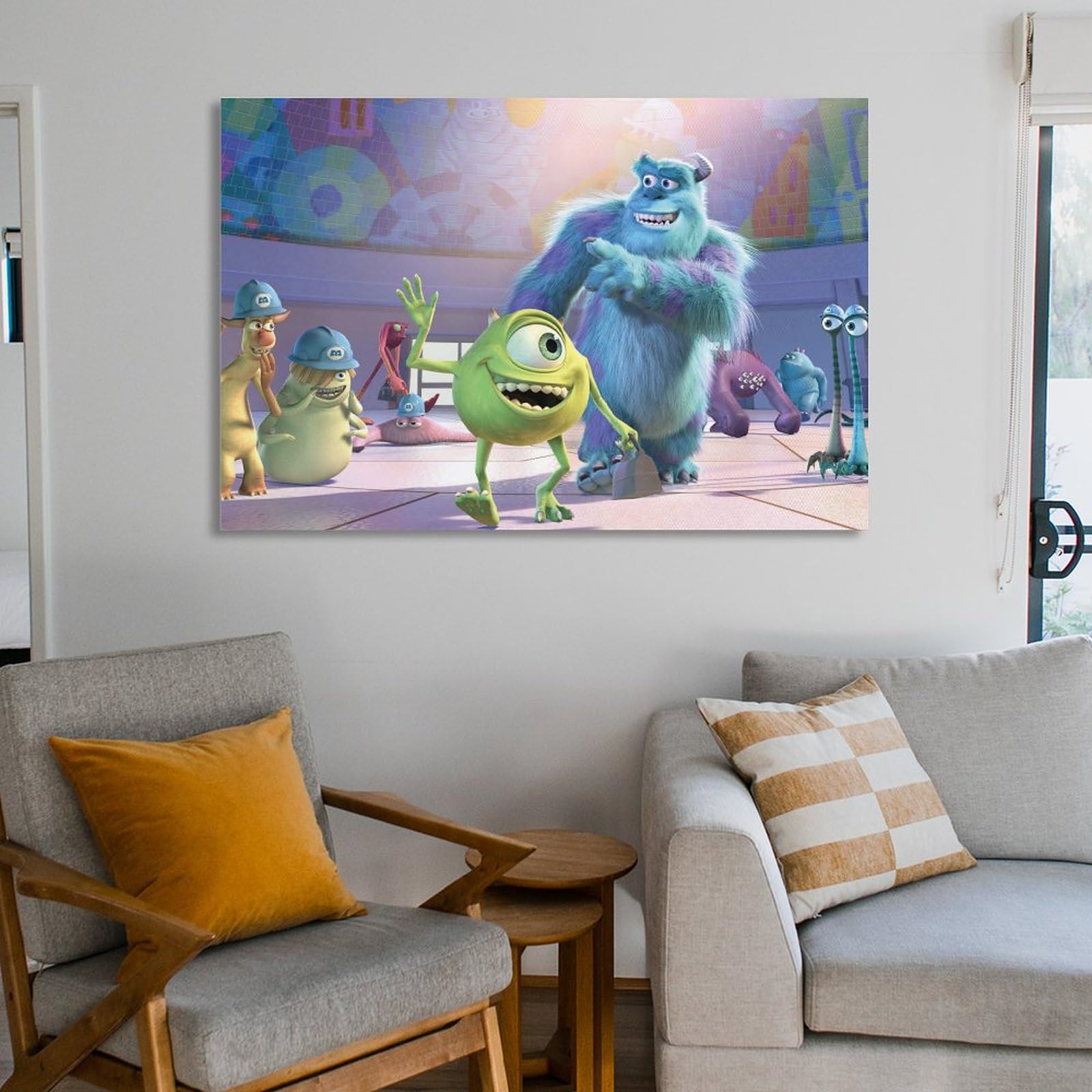 モンスターズ・インク 壁掛け Amazon.co.jp: モンスターズ・インク 壁画 キャンバス絵画 アート