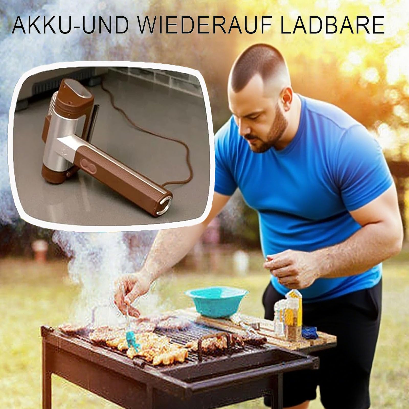 Saker Nettoyeur de barbecue électrique sans brosse en acier inoxydable amovible