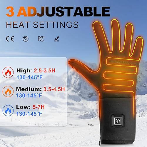 Miniatura 3 de BNZ Guantes térmicos para hombres y mujeres, guantes térmicos recargables para deportes de invierno, ciclismo, equitación, esquí, ciclismo, caza,