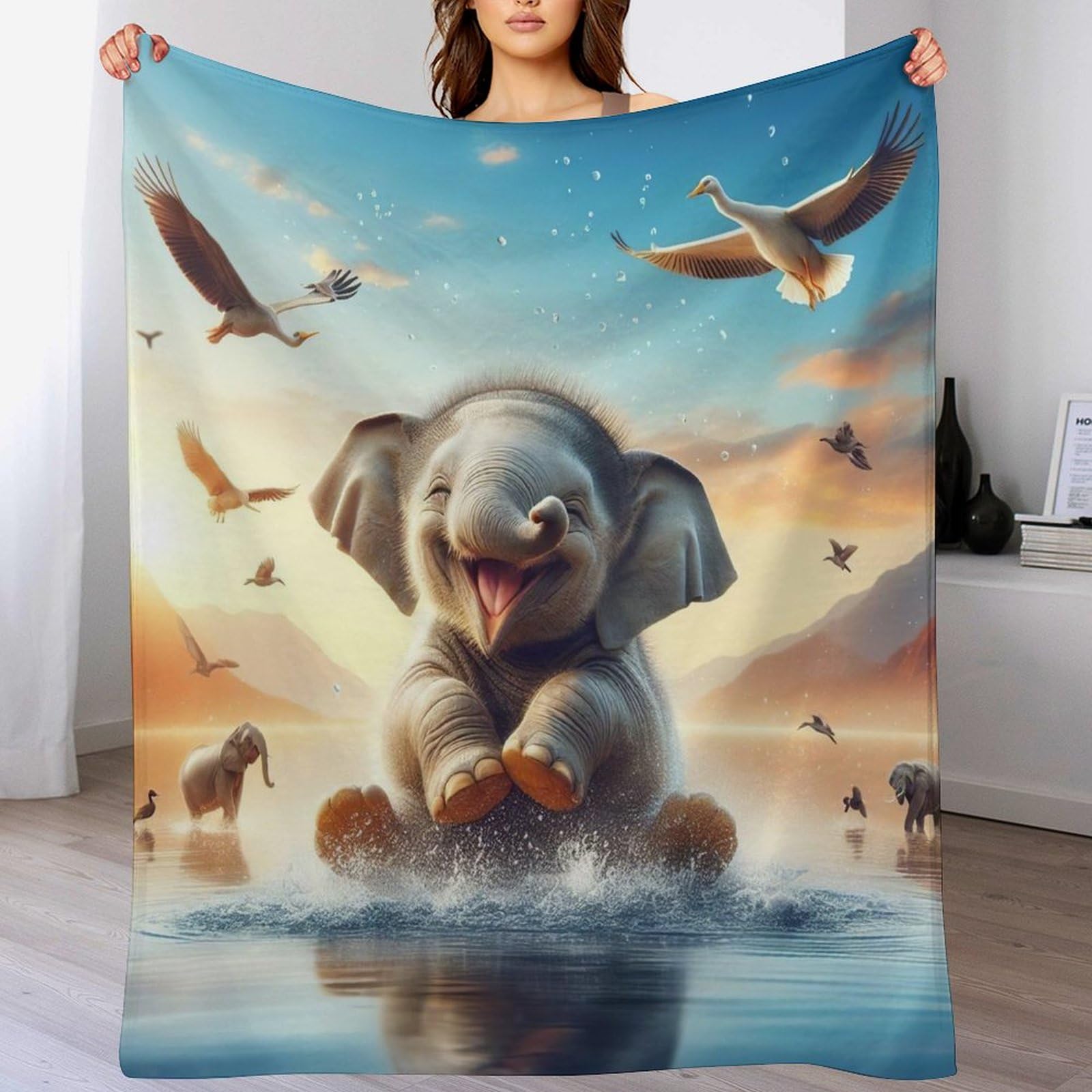 Couverture plaid éléphant très doux pour des nuits calmes et réconfortantes