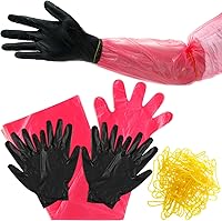 Vista 1 de Zhanmai Juego de 24 Guantes de Vestir de Campo para Ciervos, Guantes para Destripar Ciervos, Guantes de Nitrilo para Caza, Limpieza para Kit