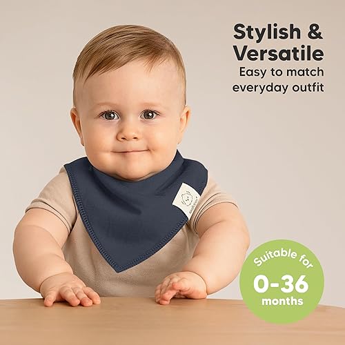 Miniatura 326 de KeaBabies 8 unidades de baberos tipo bandana orgánicos para niñas - Baberos tipo triángulo súper absorbentes para bebés que babean y están en