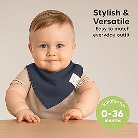 KeaBabies 8-Pack Organic Baby Bandana Bibs for Boys, Girls - Super Absorbent Triangle Baby Bibs for Drooling and Teething Infant, 100% Cotton Extra Soft for Newborn, Infant 0-36 Months (Eclipse)