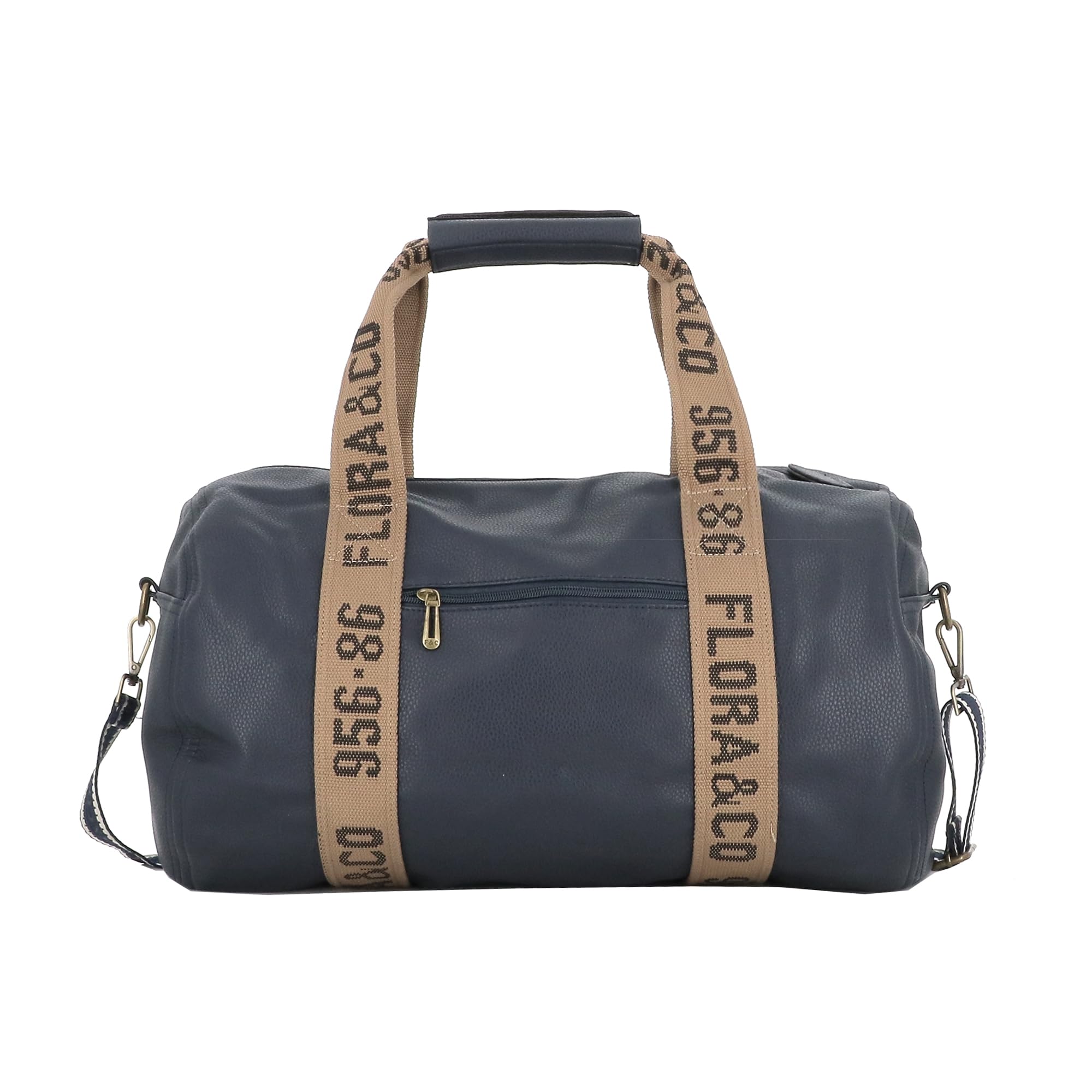 Sac Polochon en Bandoulière Femme Homme - Sac de Sport Voyage Week-End Similicuir Grainé - Bagage Cabine Fourre-Tout Taille XXL - Grand Volume Multifonction - Bleu Marine