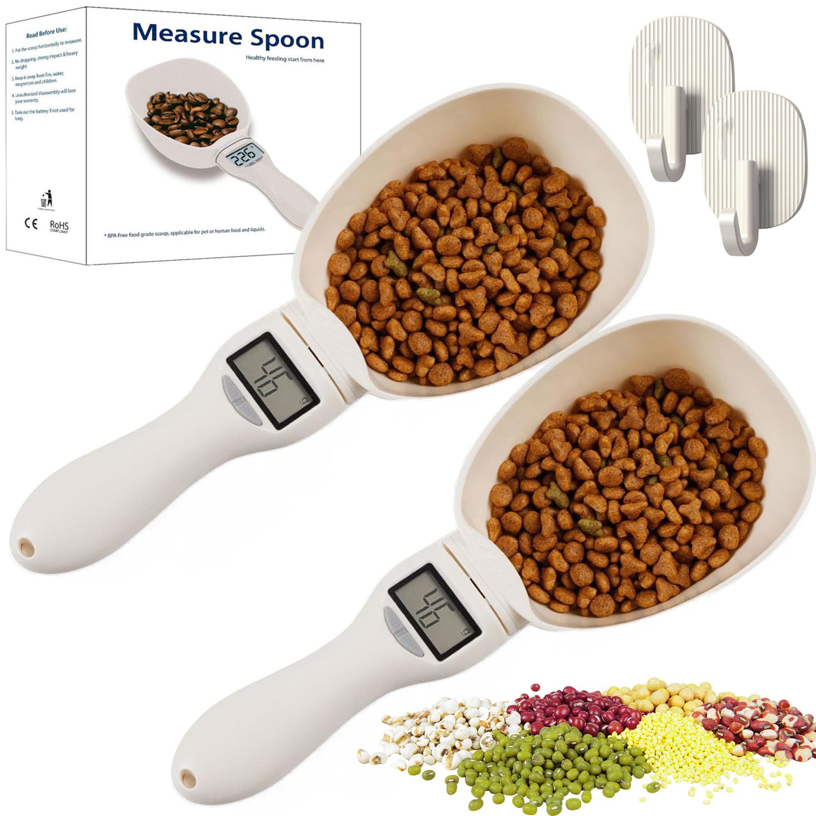 Digital Measuring Spoon, Food Measuring Scoop Scale, Weighing Spoon Scale 800g / 0.1g High Precision with LCD Screen, Display Electronic Measuring