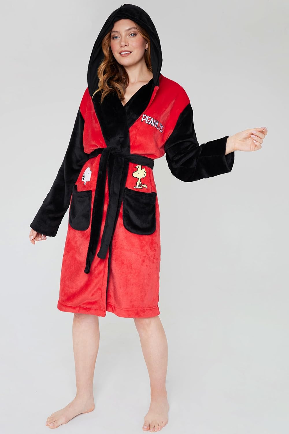 Peanuts Snoopy Fleece Robe for Women Teens Sizes S–2XL Hooded Bathrobe Cozy Loungewear Christmas Gifts for Women - Image 5