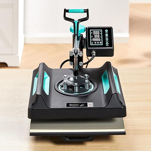 Miniatura 9 de Albott Máquina de prensa de calor de 15 x 15 pulgadas, 8 en 1 para camisetas con temporizador de cinta de calefacción de doble manguera, máquina de