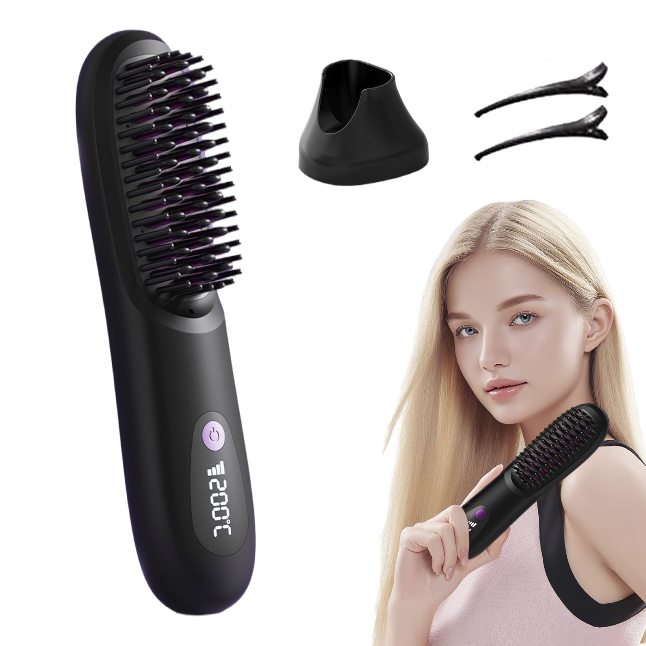 Stylingbürste für Kurzes Haar, Kompakte Rundbürste für Pixie & Bob mit Volumen, Neuen 3px-Keramik-Borsten, Lang Anhaltendes Volumen, Tragbares Design