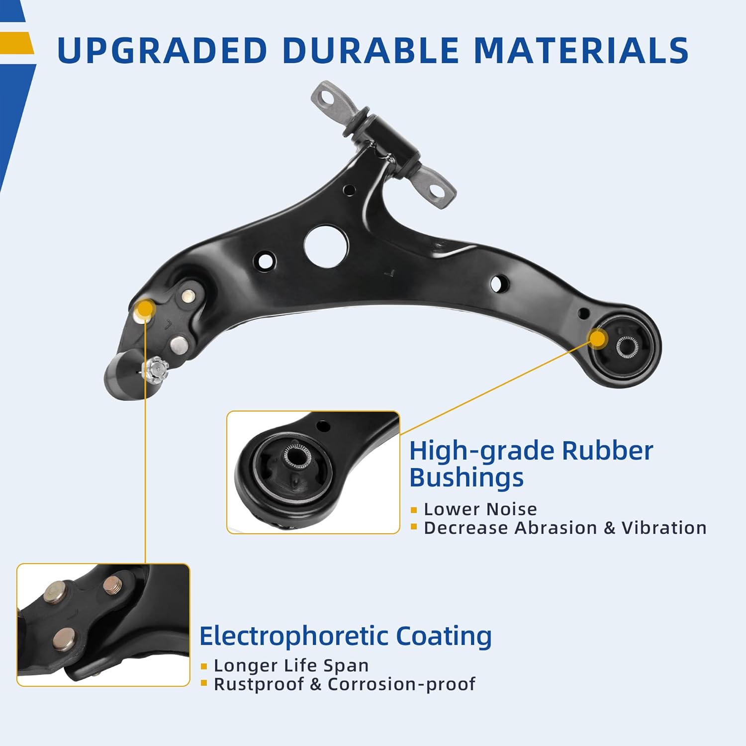 DWVO Front Lower Control Arm Compatible with 2001-2008 Avalon Camry Highlander Solara 2002-2009 Lexus ES300 ES330 ES350 RX330 RX350 RX400h